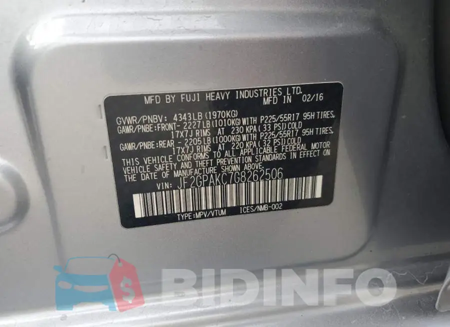 JF2GPAKC7G8262506 Photo# 14