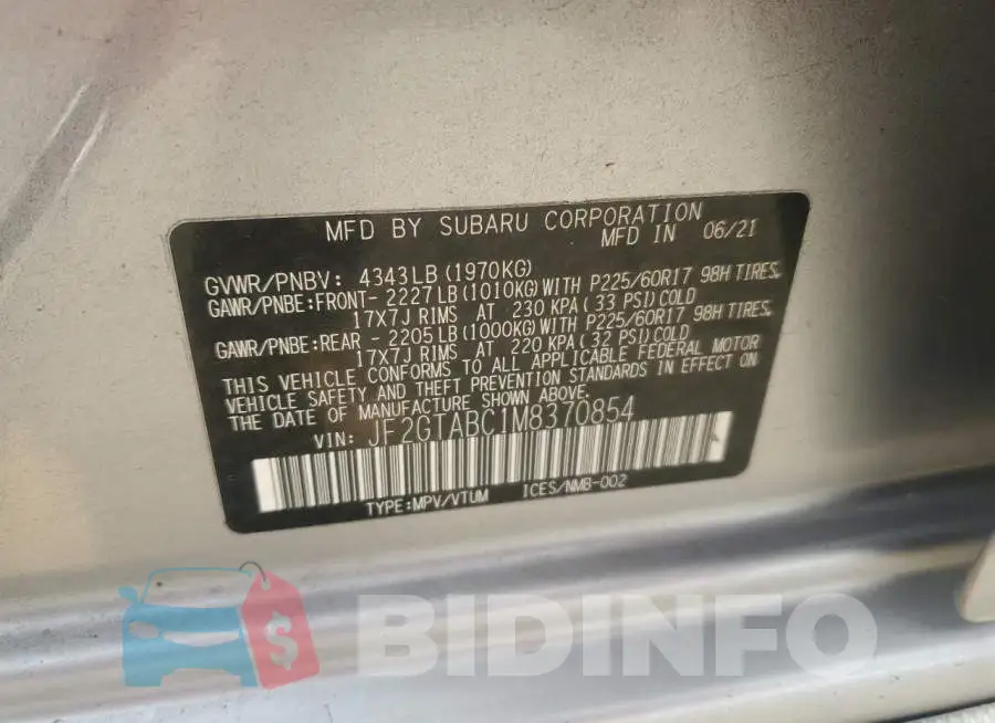 JF2GTABC1M8370854 Photo# 13