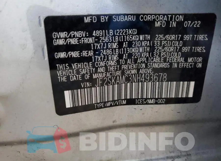 JF2SKAMC3NH493678 Photo# 12