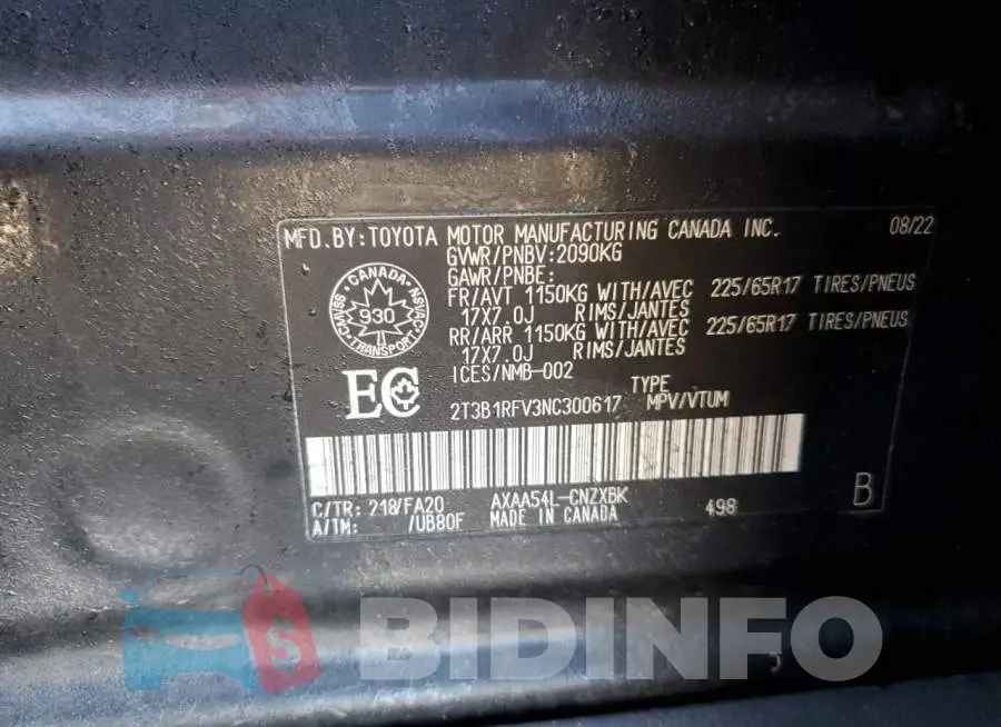 2T3B1RFV3NC300617 Photo# 14