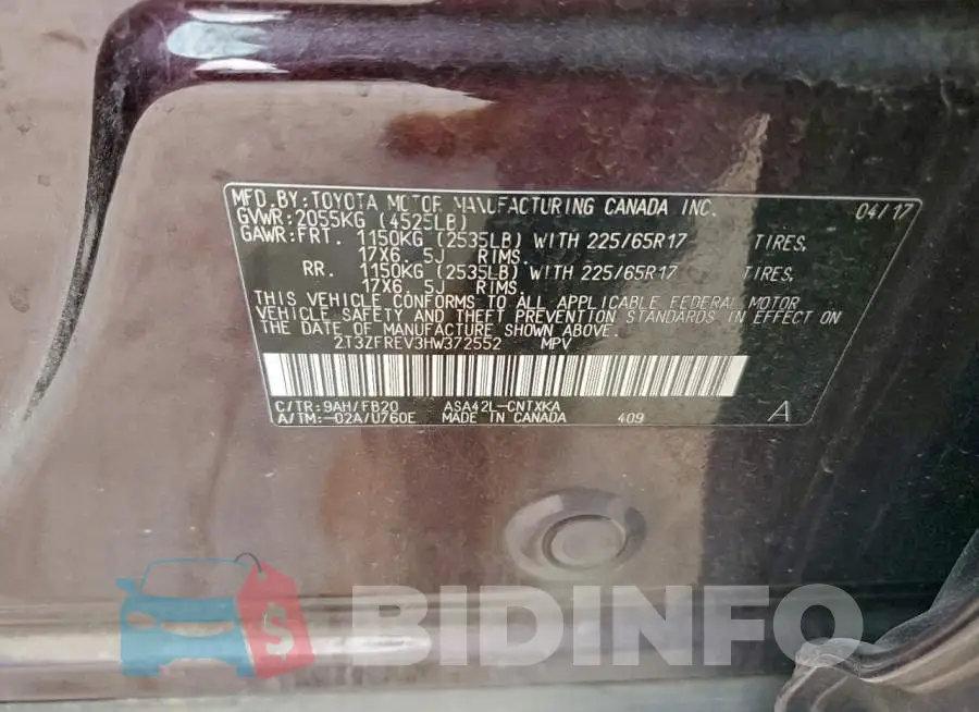 2T3ZFREV3HW372552 Photo# 12