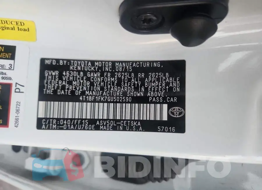 4T1BF1FK7GU502590 Photo# 12