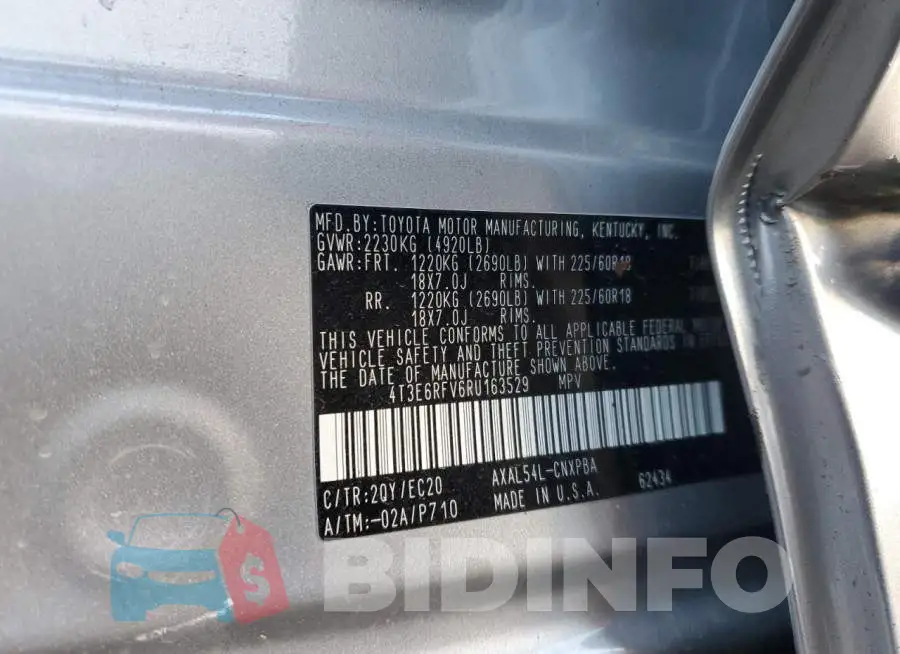 4T3E6RFV6RU163529 Photo# 13