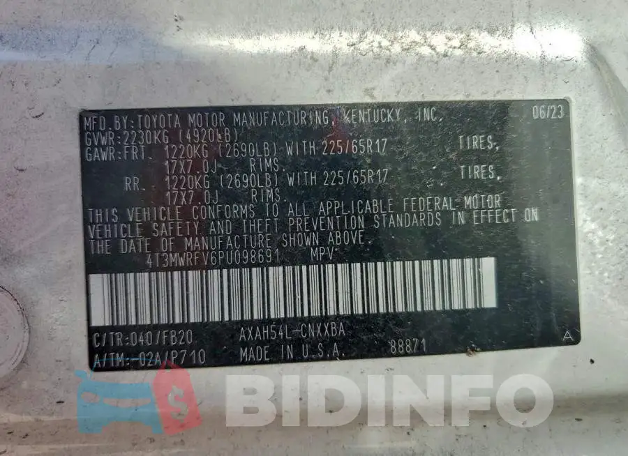 4T3MWRFV6PU098691 Photo# 14