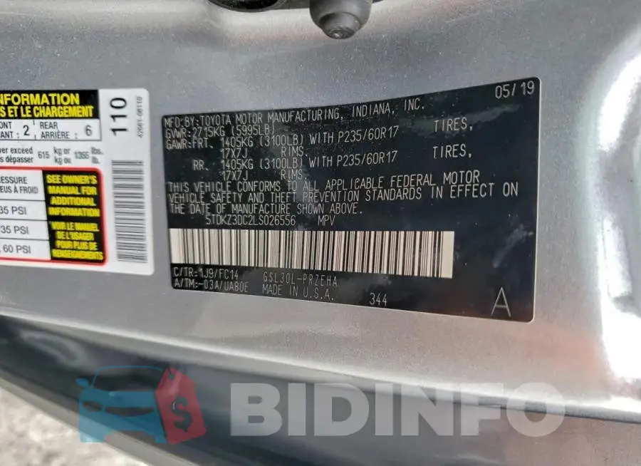 5TDKZ3DC2LS026556 Photo# 13