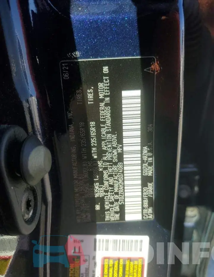 5TDZZRAH2MS074089 Photo# 12