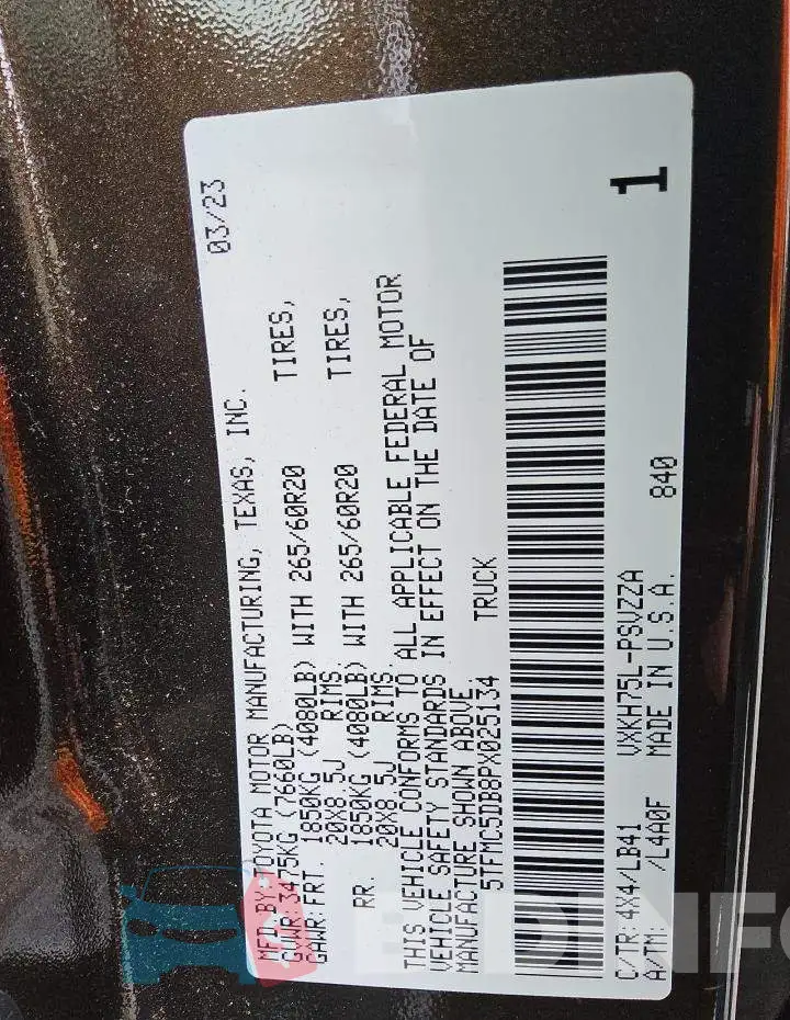 5TFMC5DB8PX025134 Photo# 12