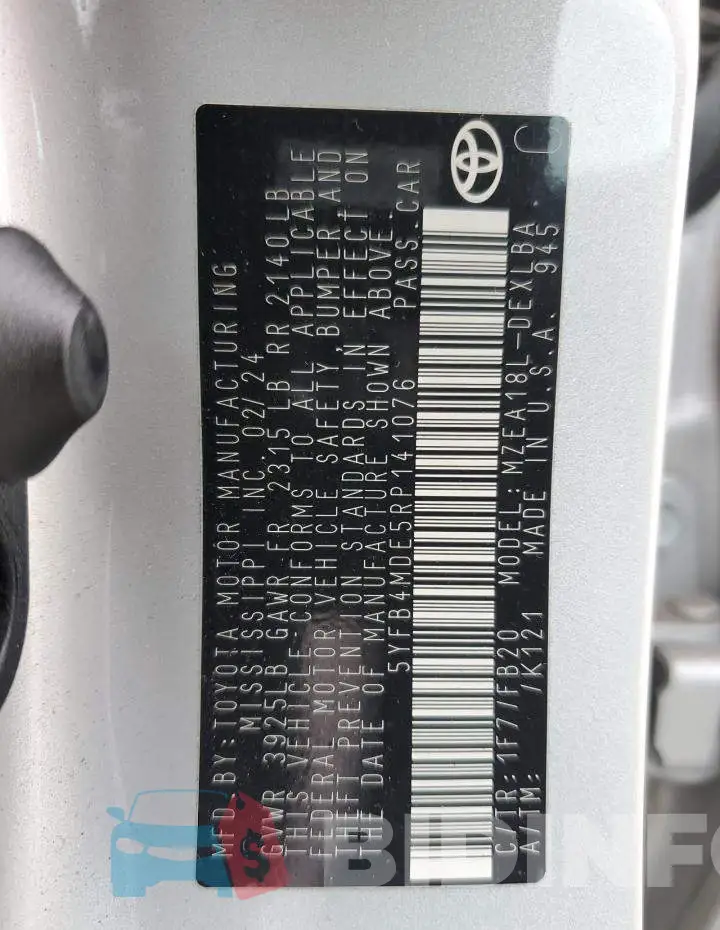 5YFB4MDE5RP141076 Photo# 12