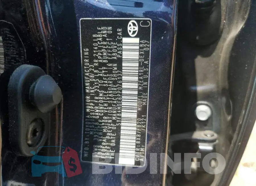 5YFB4MDE6PP076137 Photo# 12