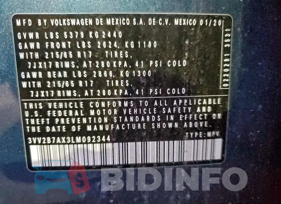3VV2B7AX3LM092344 Photo# 12