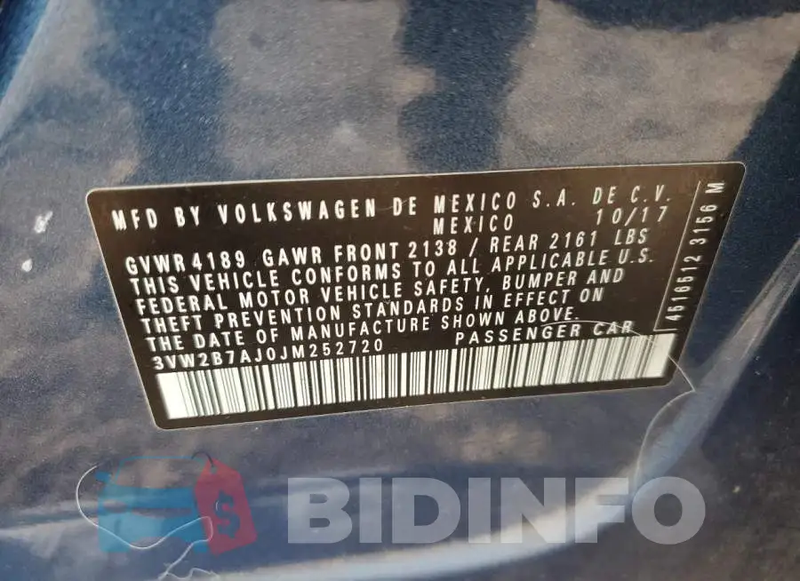 3VW2B7AJ0JM252720 Photo# 12