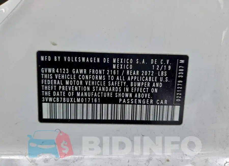3VWCB7BUXLM017161 Photo# 12