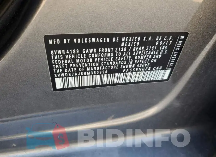 3VWDB7AJ8HM380996 Photo# 12