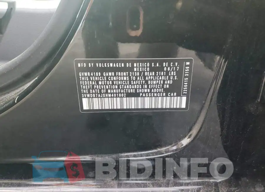 3VWDB7AJXHM401802 Photo# 12