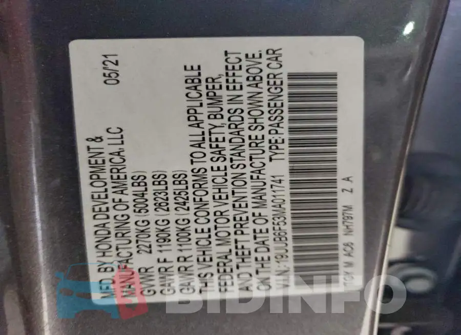 19UUB6F53MA011741 Photo# 12