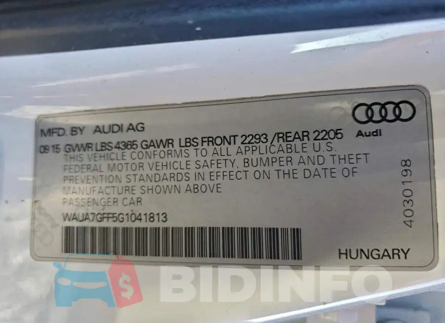WAUA7GFF5G1041813 Photo# 12