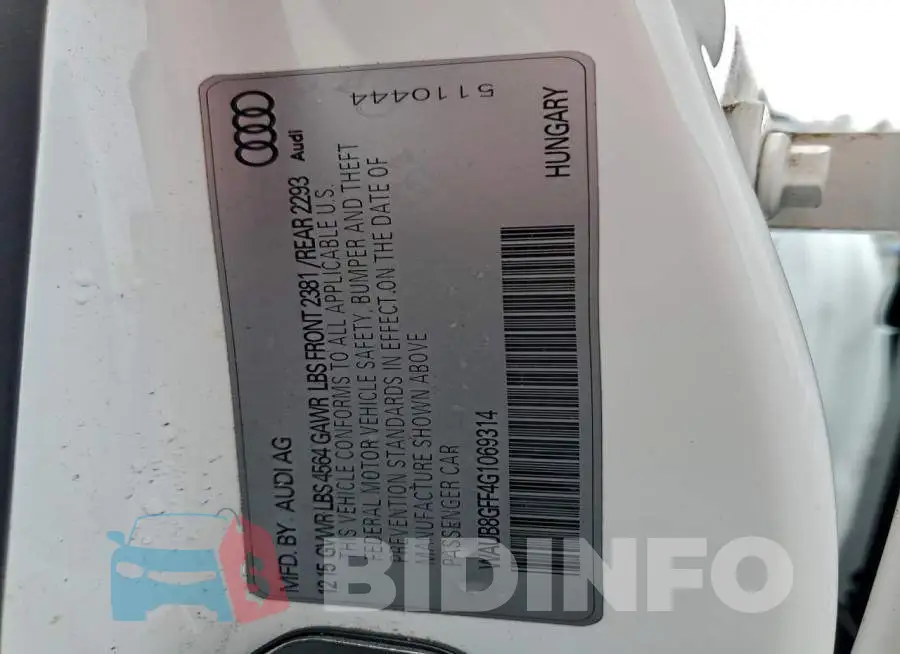 WAUB8GFF4G1069314 Photo# 12
