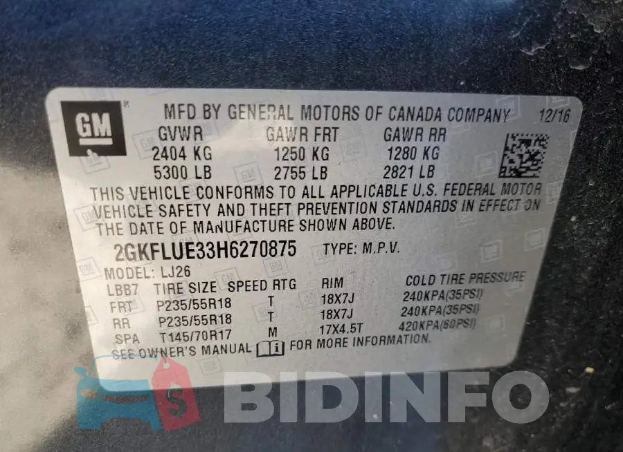 2GKFLUE33H6270875 Photo# 14