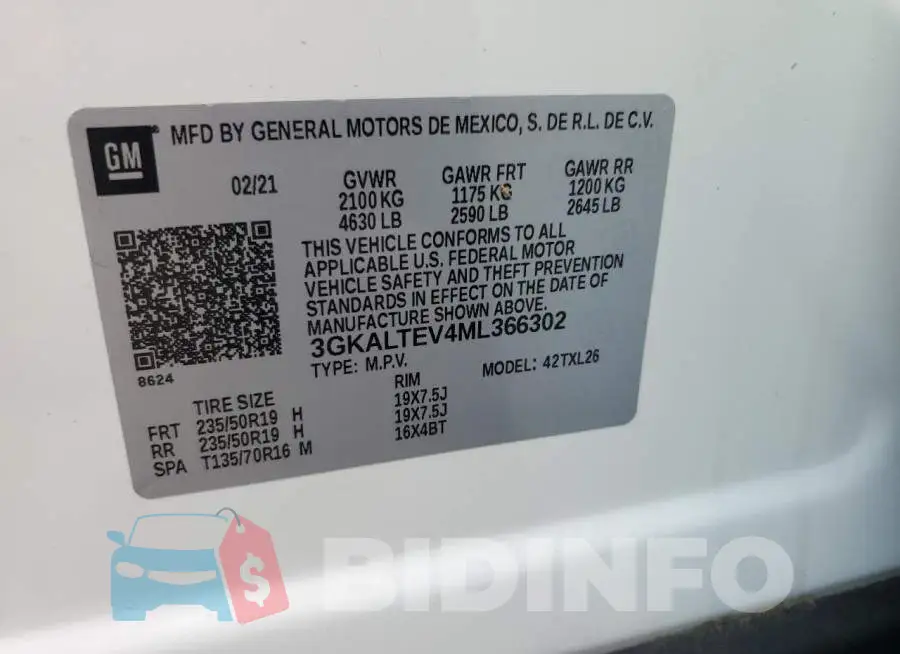 3GKALTEV4ML366302 Photo# 14