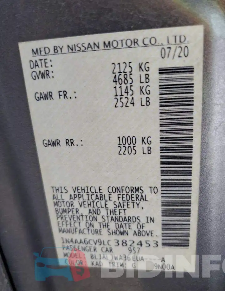 1N4AA6CV9LC382453 Photo# 12
