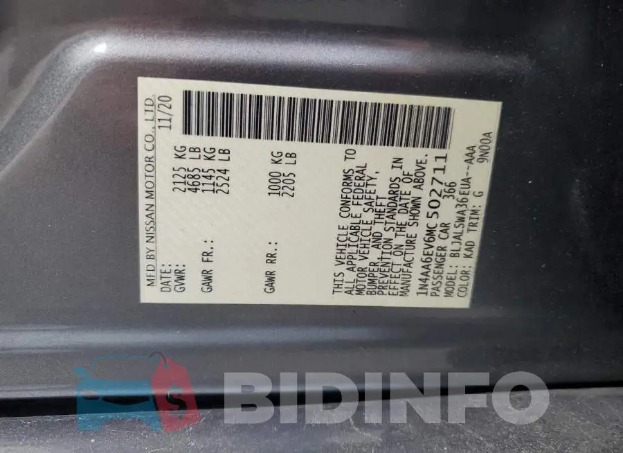 1N4AA6EV6MC502711 Photo# 12