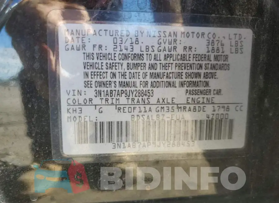3N1AB7AP9JY288453 Photo# 12