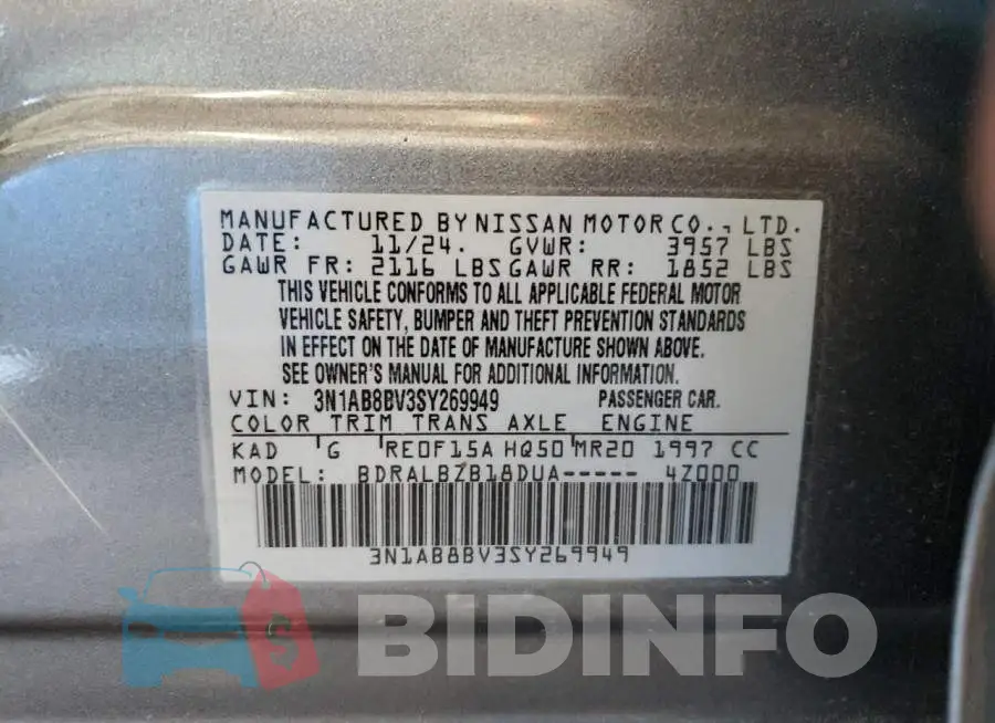 3N1AB8BV3SY269949 Photo# 12