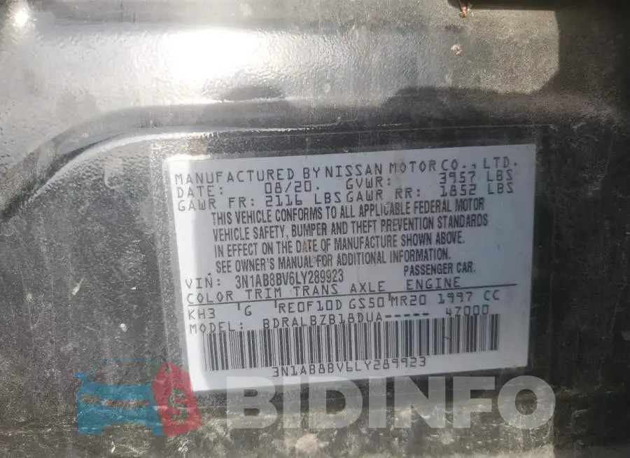 3N1AB8BV6LY289923 Photo# 12