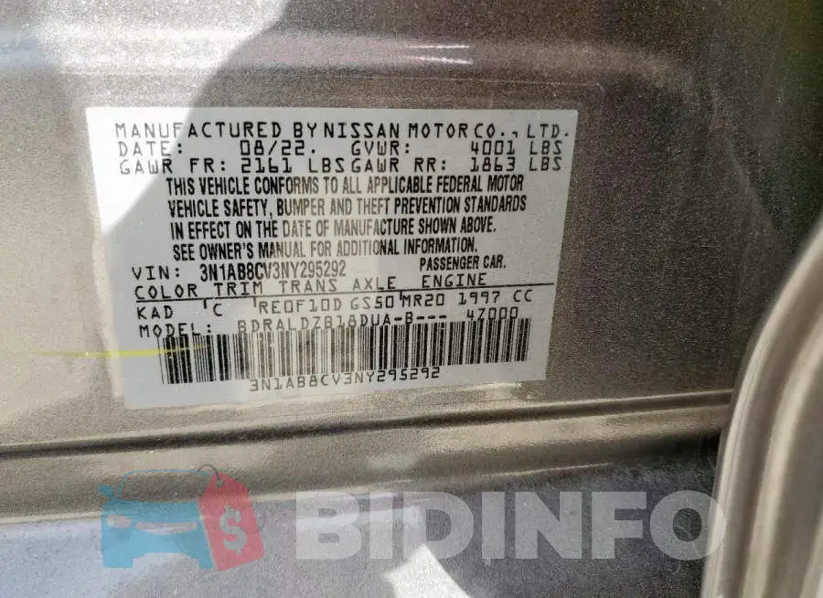 3N1AB8CV3NY295292 Photo# 12