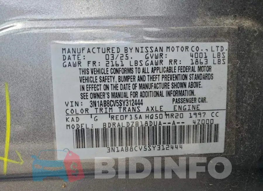 3N1AB8CV5SY312444 Photo# 12