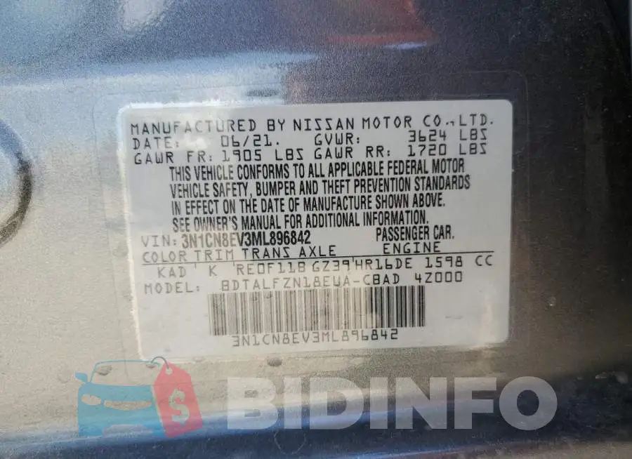 3N1CN8EV3ML896842 Photo# 12
