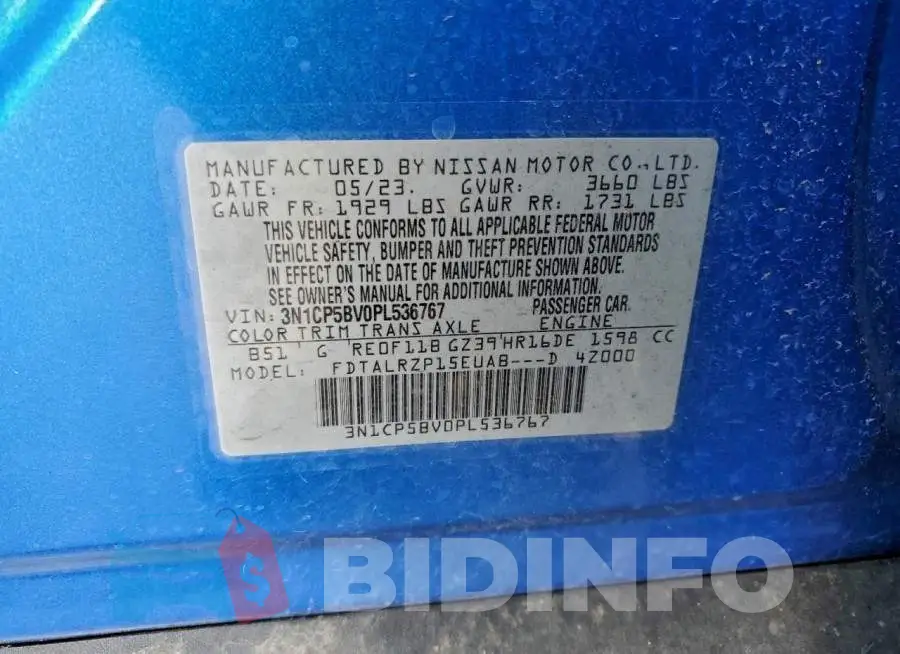 3N1CP5BV0PL536767 Photo# 13