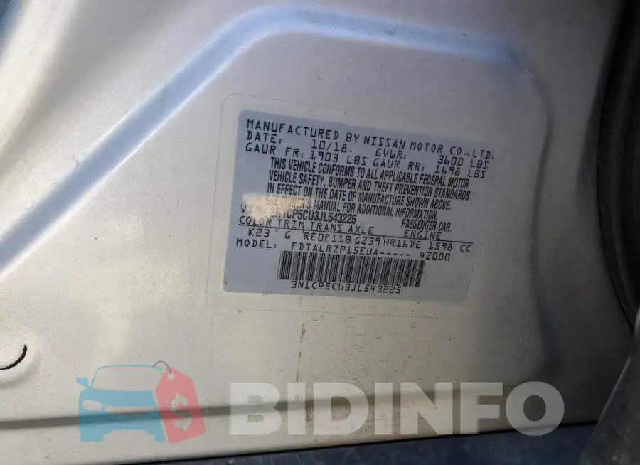3N1CP5CU3JL543225 Photo# 13