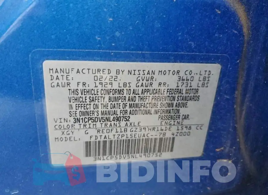 3N1CP5DV5NL490752 Photo# 13