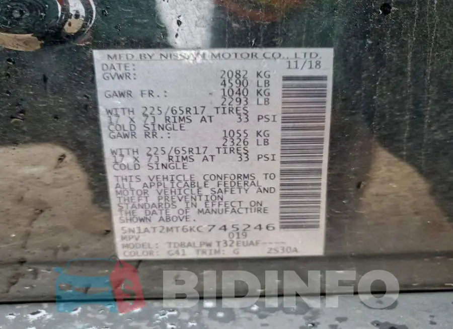 5N1AT2MT6KC745246 Photo# 13