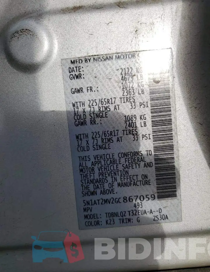 5N1AT2MV2GC867059 Photo# 13