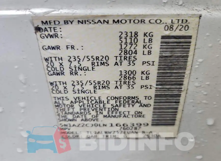 5N1AZ2CJ0LN166399 Photo# 13