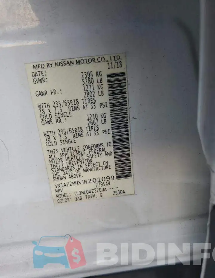 5N1AZ2MHXJN201099 Photo# 14