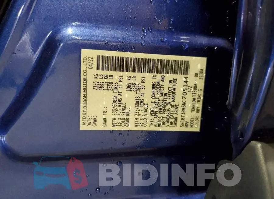 5N1BT3BB6NC705144 Photo# 14