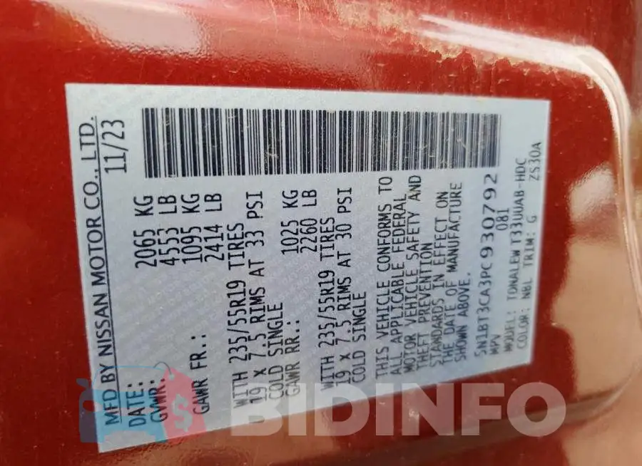 5N1BT3CA3PC930792 Photo# 14