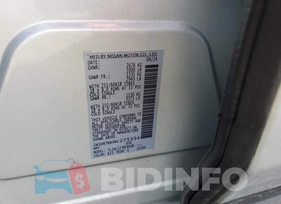 5N1DR3BA4RC275554 Photo# 12