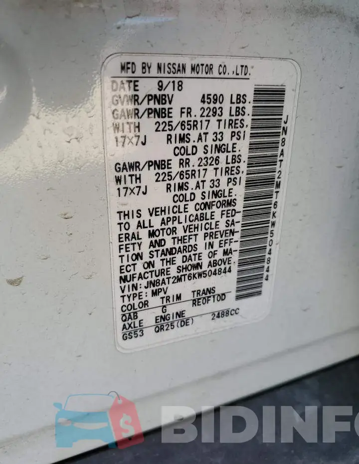 JN8AT2MT6KW504844 Photo# 13