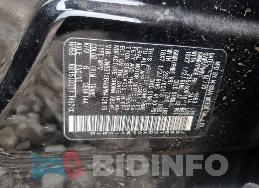 JN8BT3BA0PW412616 Photo# 13