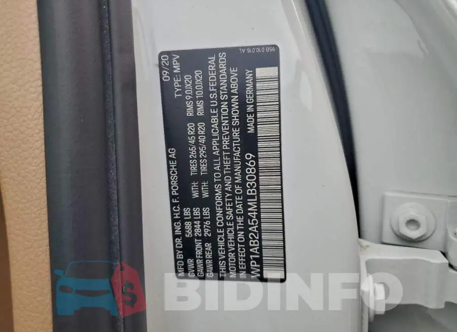 WP1AB2A54MLB30869 Photo# 13