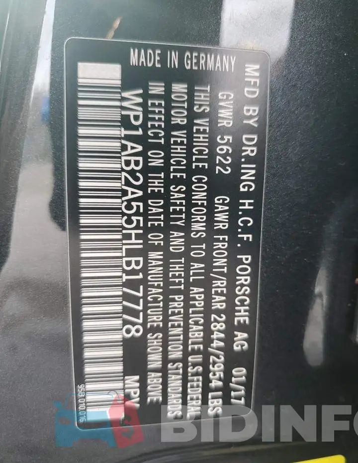 WP1AB2A55HLB17778 Photo# 12