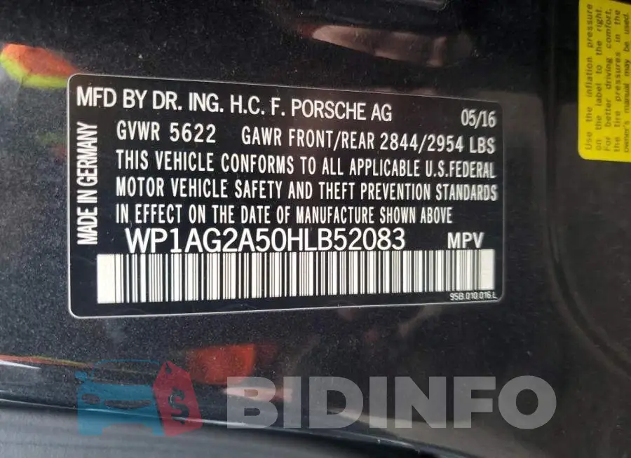 WP1AG2A50HLB52083 Photo# 13