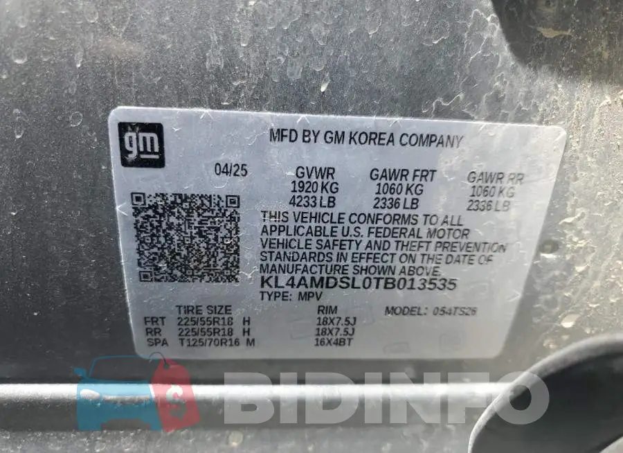 KL4AMDSL0TB013535 Photo# 13