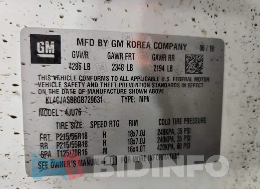KL4CJASB8GB729631 Photo# 13