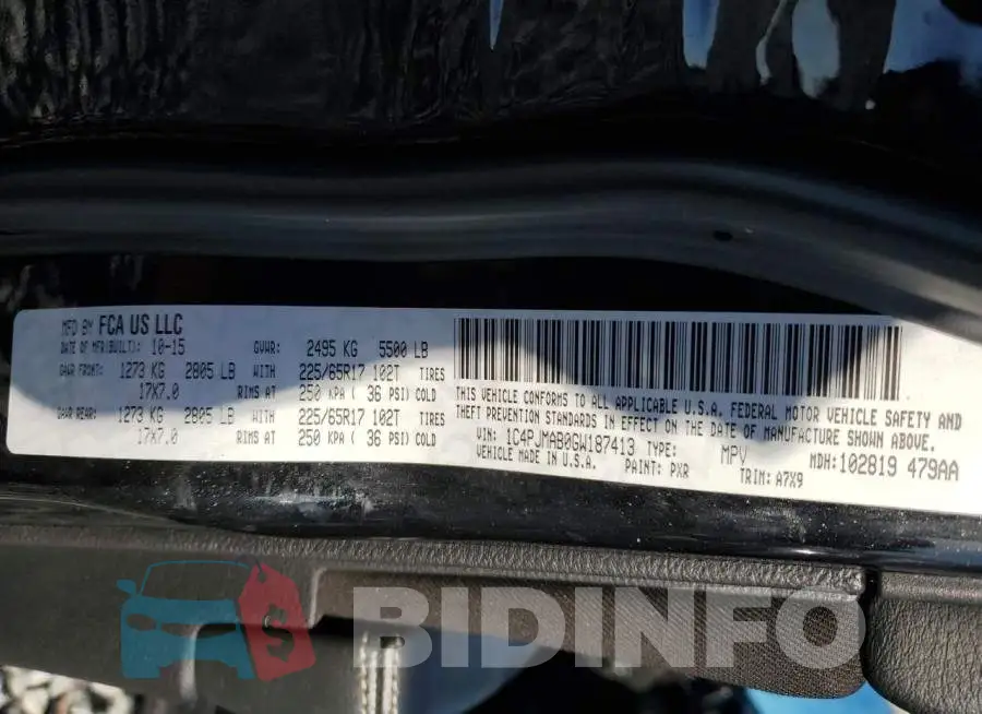 1C4PJMAB0GW187413 Photo# 14