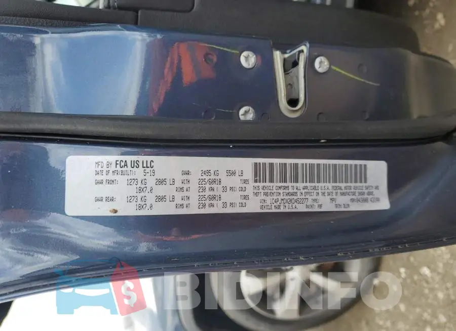 1C4PJMDX2KD452277 Photo# 13